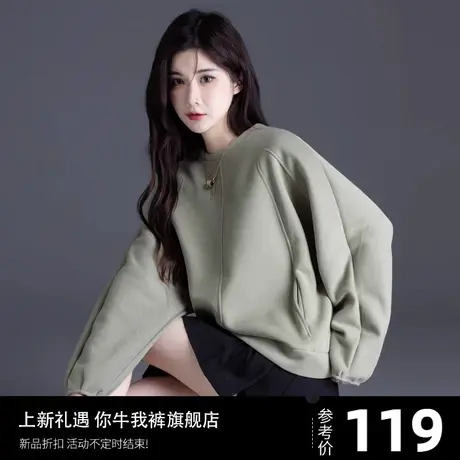 今年流行卫衣女2025新款爆款春秋季美式复古圆领oversize女士上衣图片