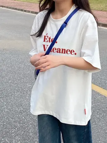 韩版短袖t恤女ins潮夏季新款日系正肩宽松ins卡通体恤设计感上衣T图片