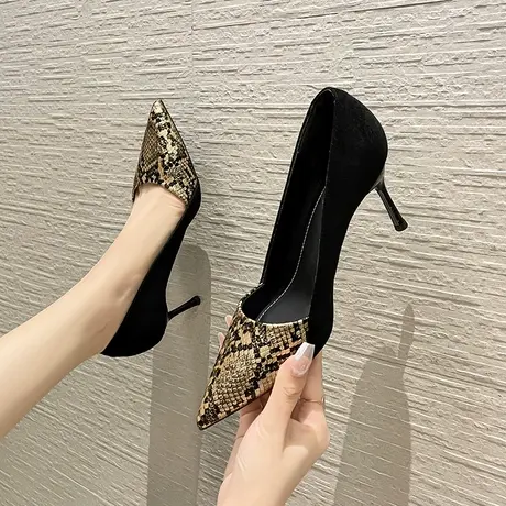 高跟鞋女细跟2024年新款春秋设计感小众尖头法式名媛单鞋配晚礼服商品大图