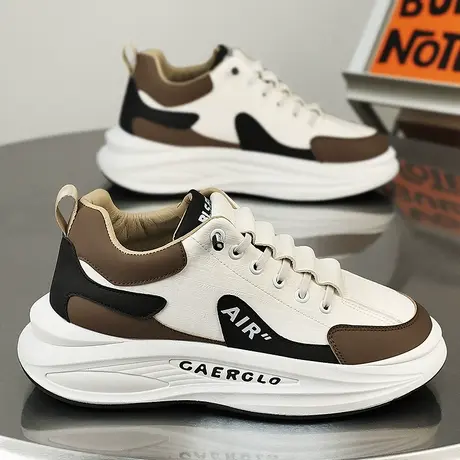 男鞋春秋季潮流厚底休闲运动鞋男款百搭一脚蹬阿甘老爹鞋2024新款商品大图