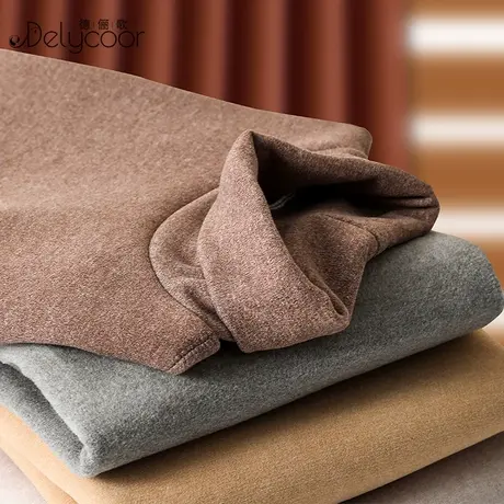 高领无痕保暖内衣女秋冬加绒加厚打底秋衣德绒内穿发热堆堆领上衣商品大图