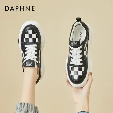 达芙妮女鞋2022年春秋新款厚底真皮小白鞋女ins潮百搭春季板鞋女商品大图