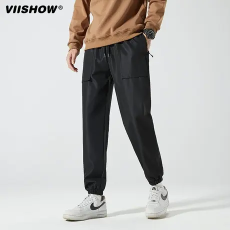 VIISHOW裤子男秋冬季2023新款直筒阔腿长裤青少年工装休闲卫裤商品大图