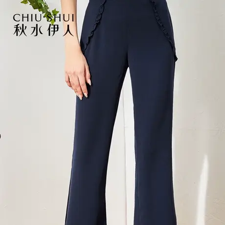 秋水伊人夏季女士阔腿裤裤子休闲裤宽松I2425图片