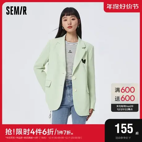森马休闲西服女2023春季新款设计感甜酷都市时尚休闲商务通勤外套商品大图