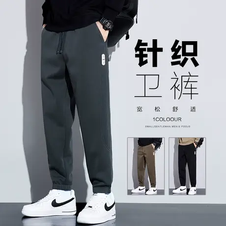 秋冬款男士束脚哈伦休闲裤子2024新款春季男装痞帅气美式运动卫裤商品大图