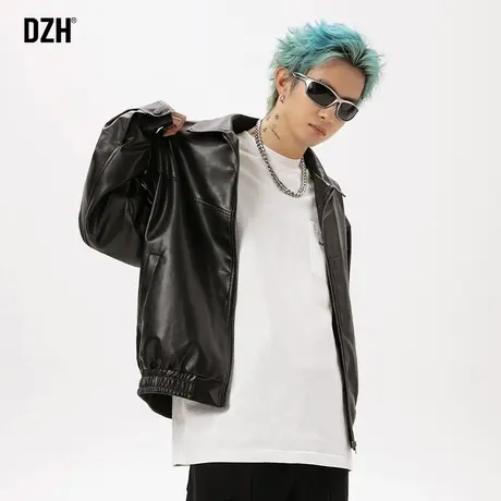 男生痞帅皮衣男春秋款美式高街vibe外套情侣装2024年新款pu皮夹克图片