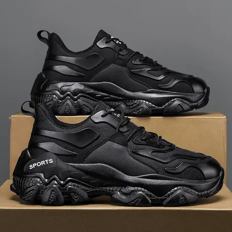 莆田男鞋春秋季潮流黑色运动老爹鞋男款厚底休闲百搭潮鞋2024新款图片