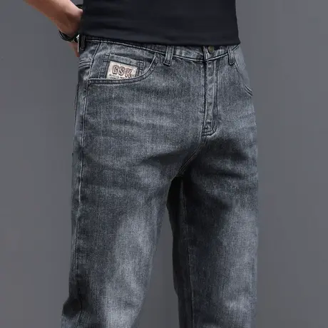 新塘水洗休闲牛仔裤子春季2024新款男士高端黑灰色男裤春秋款春裤商品大图