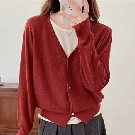 春装2024年新款早春假两件毛衣针织打底衫初春别致绝美条纹内搭女商品大图