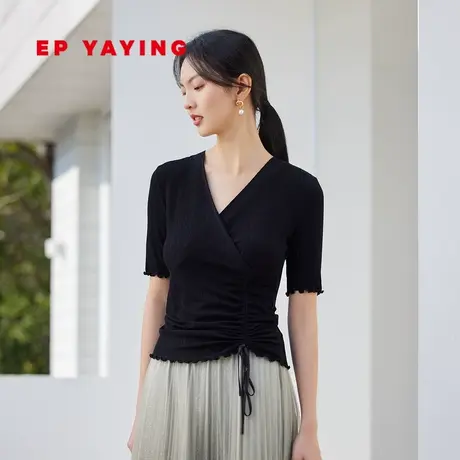 EP YAYING雅莹女装 设计感抽绳减龄弹力瘦瘦衫 商场同款5502A商品大图