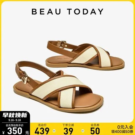 BeauToday凉鞋女夏季BT罗马鞋女凉鞋夏季配裙子的鞋子女时装凉鞋商品大图