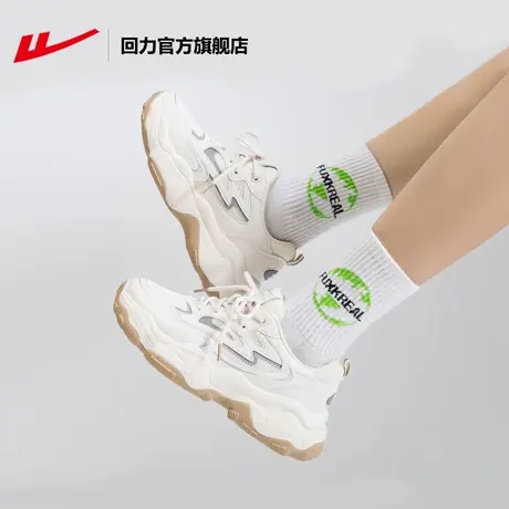回力官方旗舰店老爹鞋女夏季2023新款厚底小白鞋子网面透气运动鞋商品大图