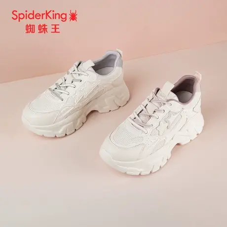 SPIDER KING/蜘蛛王老爹鞋女2024春商场新款休闲运动爆款网面简约图片