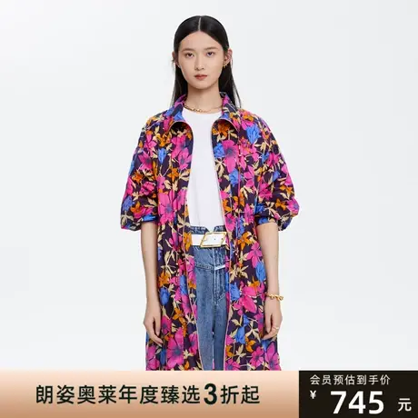 俪雅/LANCY商场同款女22春夏新款休闲运动印花风衣外套女士正品图片