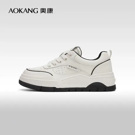 【门店发货】奥康女鞋 2024春季新款时尚简约百搭透气小白鞋板鞋图片