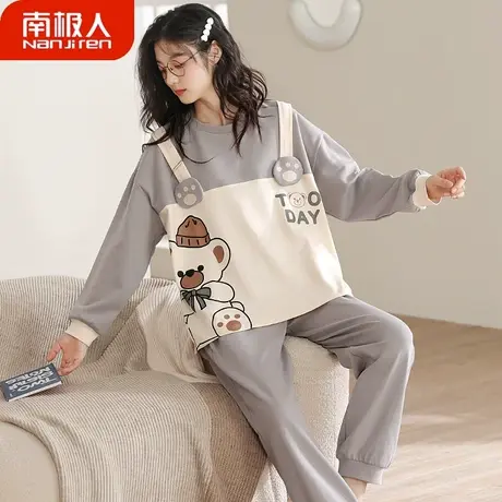睡衣女春秋款纯棉少女士秋季2023年新款长袖网红风家居服套装秋冬商品大图