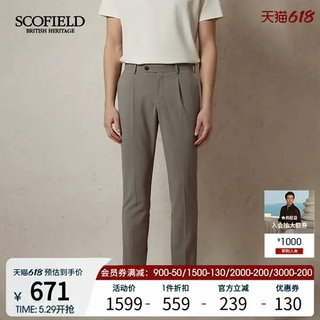 SCOFIELD男装25年夏季新款休闲裤子简约商务舒适纯色直筒休闲裤商品大图