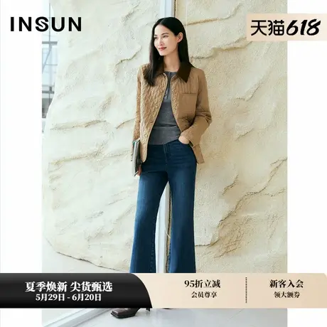 「巴恩风」INSUN恩裳专选秋季老钱风双面穿菱格桑蚕丝棉服商品大图