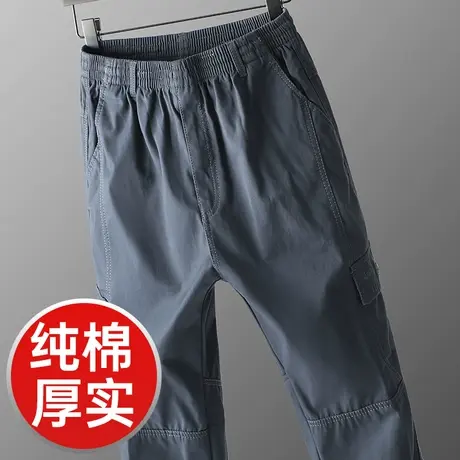 中老年爸爸裤子秋冬工装裤男款宽松纯棉休闲长裤大码冬款加绒男裤商品大图