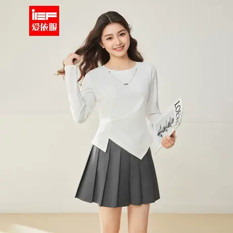 IEF/爱依服【微胖】大码女装2025秋季新款韩版设计感通勤百搭上衣商品大图