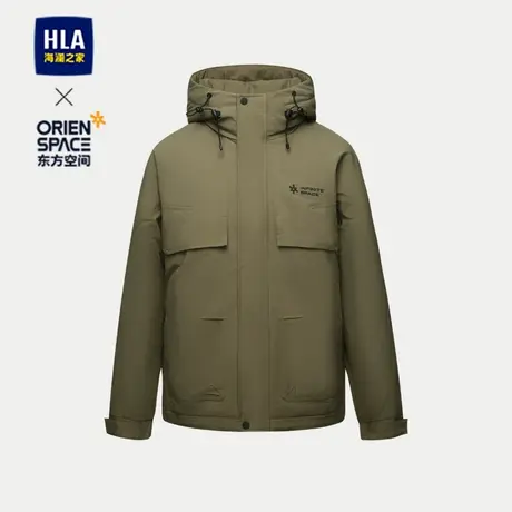 HLA/海澜之家东方空间联名系列连帽保暖羽绒服23秋冬新加厚外套男商品大图