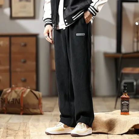 潮流男款裤子直筒百搭大码男生长裤宽松时尚工装裤潮流男休闲裤商品大图