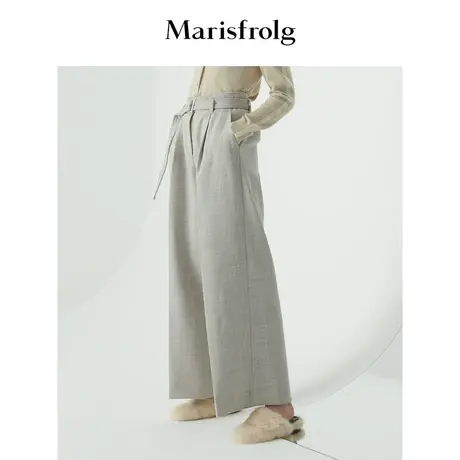 【言选好物】Marisfrolg/玛丝菲尔羊毛直筒休闲裤阔腿裤卫衣裤商品大图