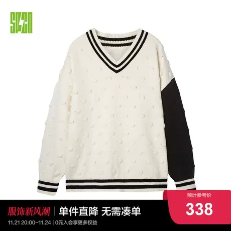太平鸟SPCN系列2022年秋冬新款潮流撞色线套衫ASEEC4207商品大图