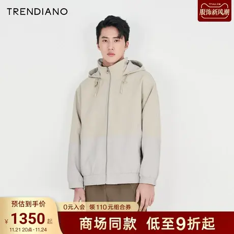 TRENDIANO官方2023新款春季连帽外套男士宽松开衫商品大图
