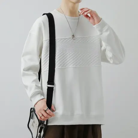 长袖t恤男春秋款潮牌潮流2023新款卫衣男圆领帅气休闲秋衣打底衫图片