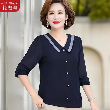 妈妈秋装打底上衣2022中年女春秋洋气长袖毛衣中老年女装T恤小衫商品大图