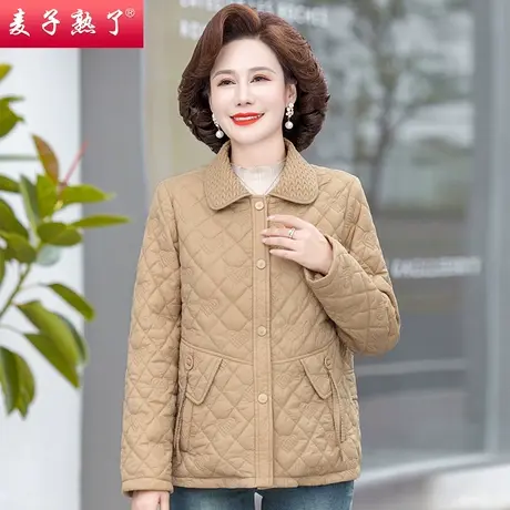 2023冬季新款妈妈装小香风夹棉外套气质中老年人女奶奶装外套棉袄图片