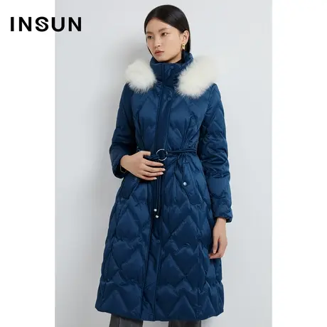 INSUN恩裳奥莱冬季狐狸毛领蓬松舒适羽绒服图片