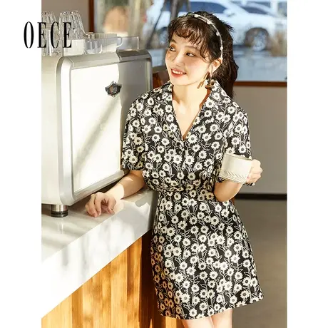 Oece复古印花衬衫年夏装新款女装设计感小众小雏菊上衣衬衣图片