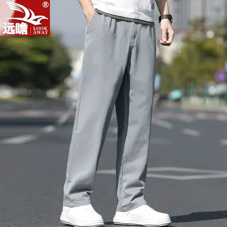 男士休闲长裤纯棉夏季薄款男裤2023新款潮牌宽松直筒阔腿裤子男款商品大图