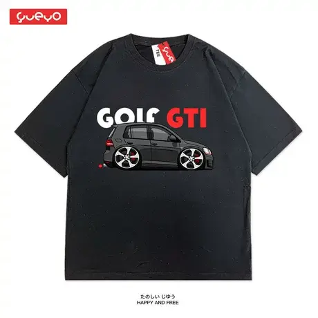 悦游 潮牌gti短袖T恤 汽车印花半袖夏季男装圆领休闲大众高尔夫R图片