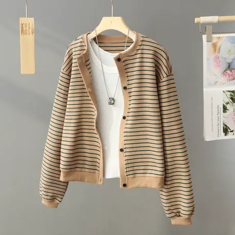 外搭高级感短款休闲外套开衫女小个子穿搭2024年新款运动外套上衣商品大图