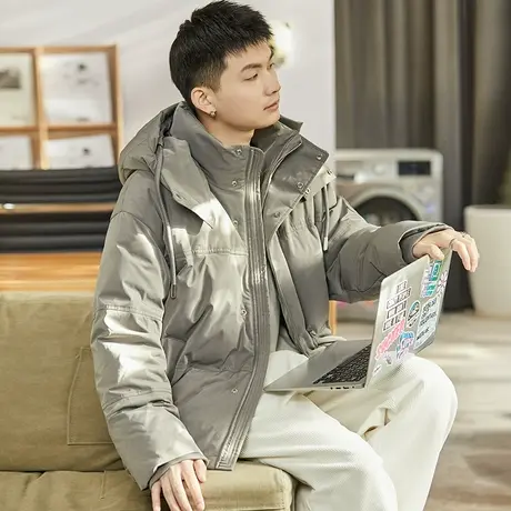 唐狮2024秋冬季新款棉衣男士保暖连帽面包服加厚外套上衣潮牌2.06图片