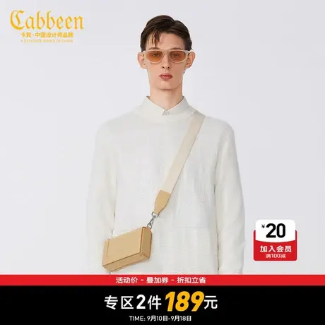 【清仓2件189】Cabbeen卡宾男装秋季新款圆领长袖线图片