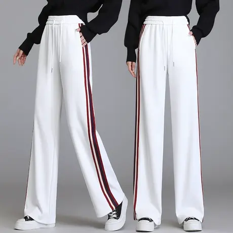 运动裤女高腰显瘦直筒裤子2023年新款秋季休闲女裤加长拖地阔腿裤图片