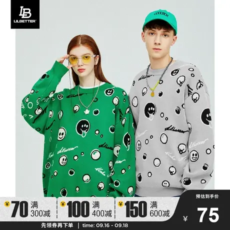 Lilbetter情侣毛衣美式潮流上衣时尚宽松秋衣百搭衣服针织衫LB潮商品大图