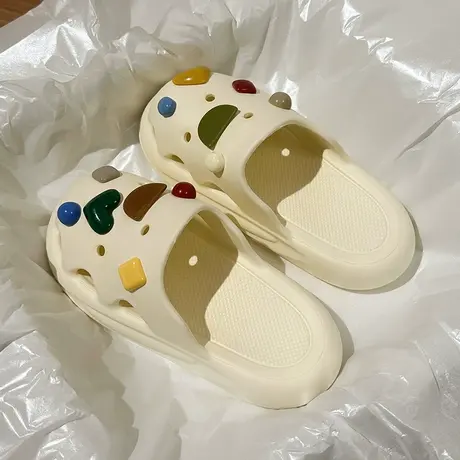 包头拖鞋女夏季踩屎感洞洞鞋室内居家情侣浴室洗澡防滑凉拖男外穿图片