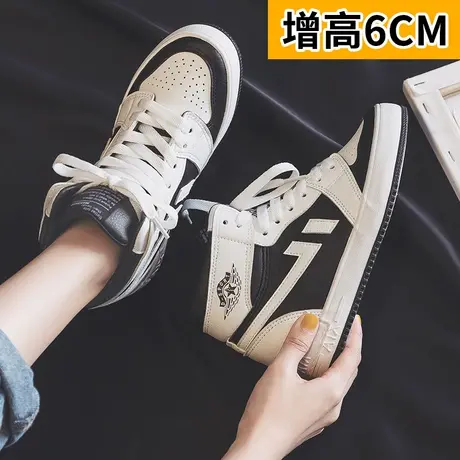 内增高小白鞋女鞋2023秋季新款高帮板鞋百搭ins潮鞋休闲运动鞋子商品大图