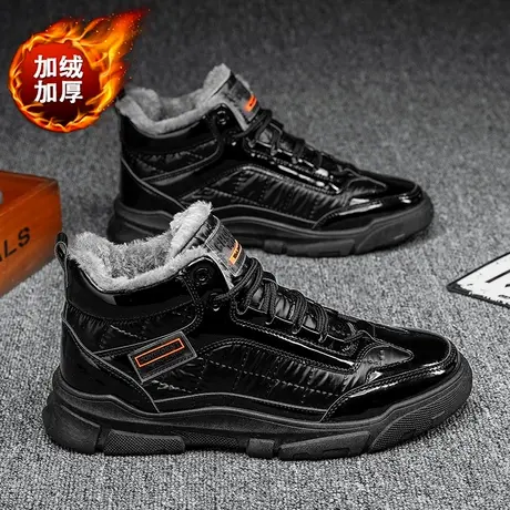 雨鞋男士冬季加绒加厚户外钓鱼保暖鞋厨房专用水鞋高筒雨靴防水鞋商品大图