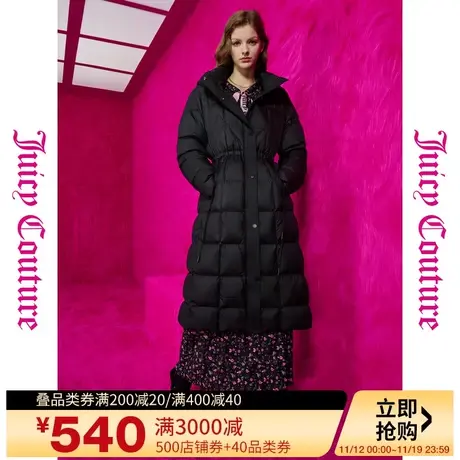 Juicy Couture橘滋23初秋冬新款logo扣抽绳长款女式羽绒服商品大图
