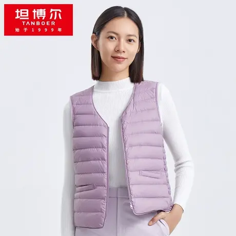 【商场同款】坦博尔2021年新款羽绒内胆女马甲保暖坎肩TB210002图片