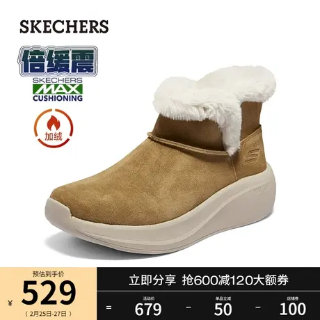 Skechers斯凯奇2024年春季女士加绒雪地靴保暖舒适厚底棉鞋商品大图