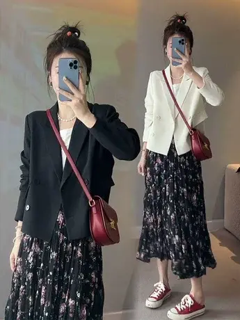 欧货西装短外套女春秋款2023早秋装新款时尚百搭长袖开衫上衣西服商品大图