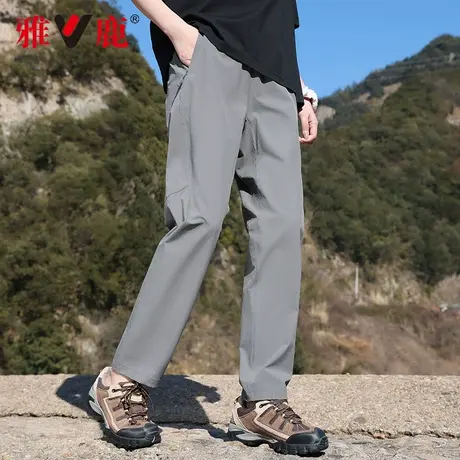 雅鹿春夏季2025新款速干透气百搭运动凉感松紧腰休闲裤男款冰丝裤商品大图